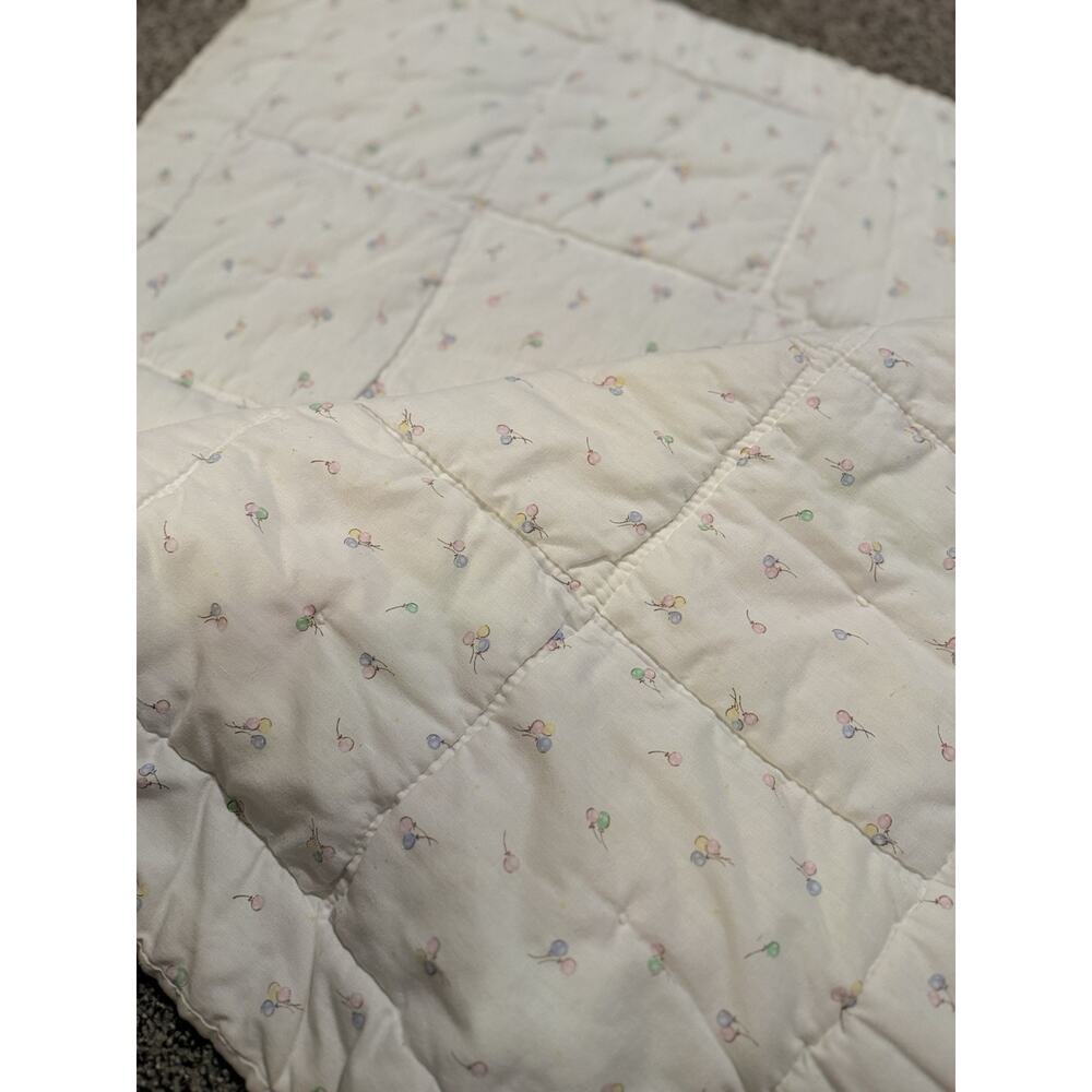 Vintage Pastel Log Cabin Style Crib Quilt. Handmade 34x47 Hand Stitched Quilted - Picture 9 of 9